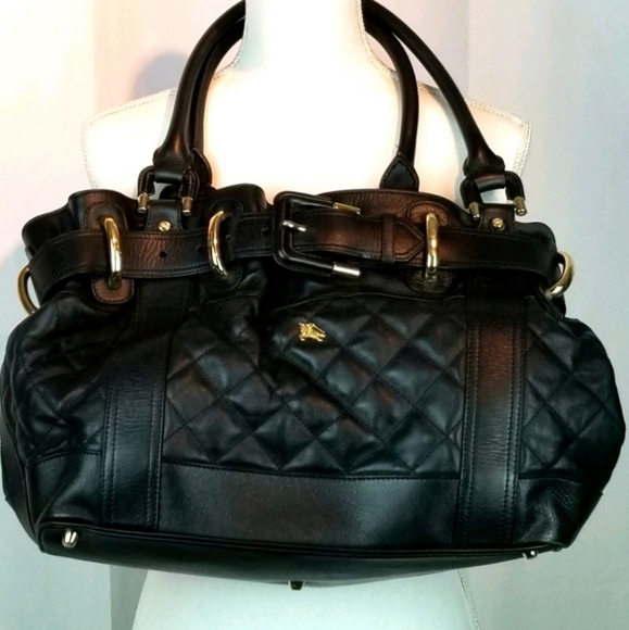 Burberry Beaton Black Quilted Leather Handbag Large - Picture 3 of 16